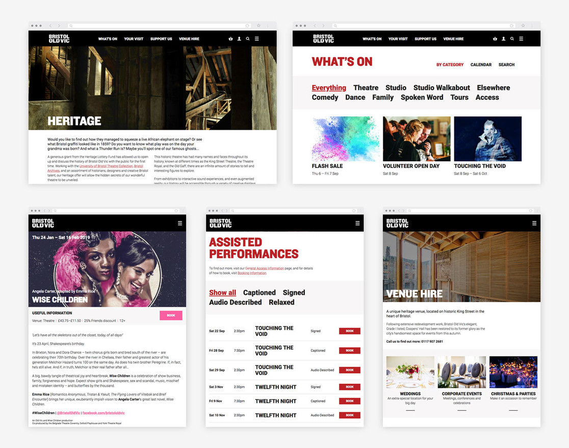 Bristol Old Vic website views on desktop and tablet