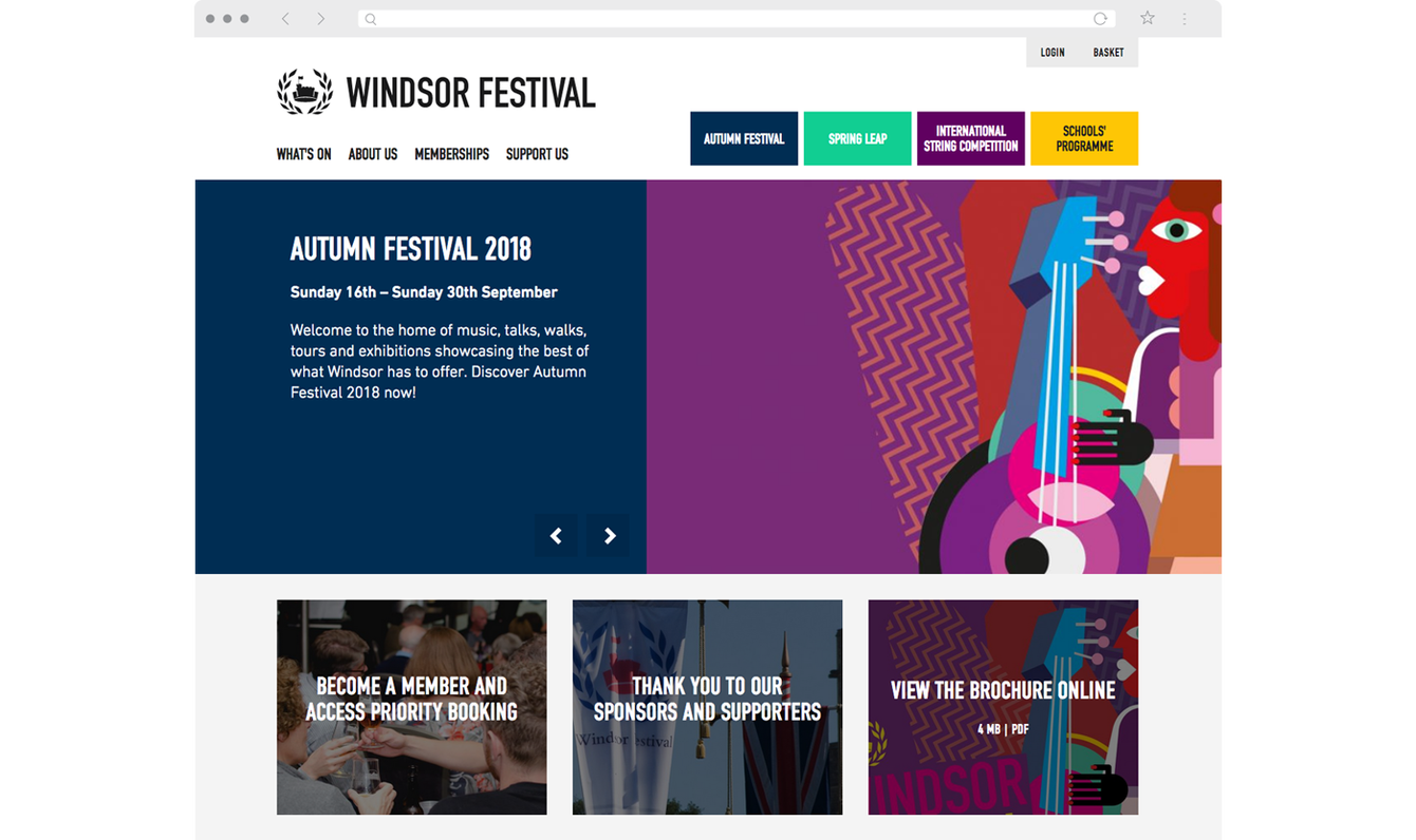 Windsor Festival website homepage